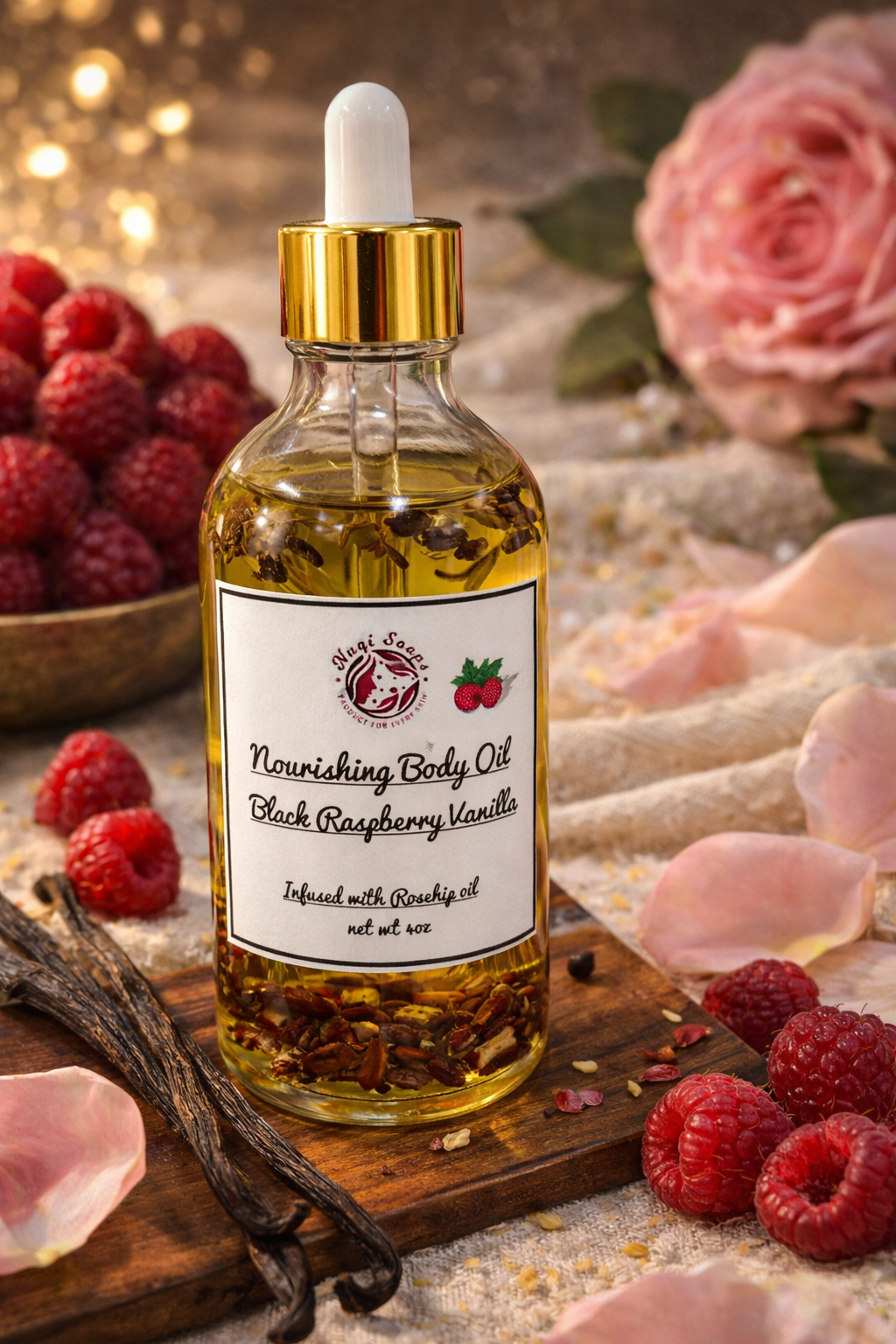 Nourishing Body Oil- Black Raspberry and Vanilla-4oz