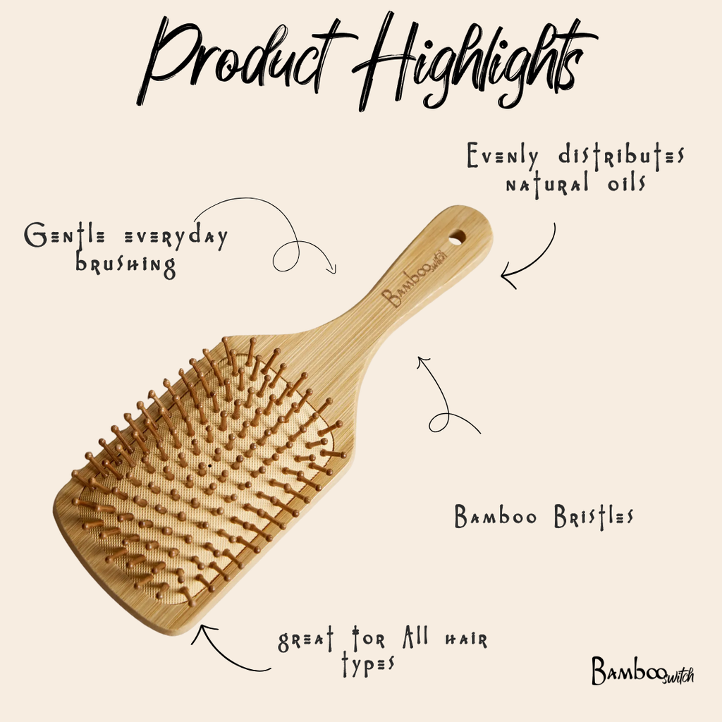 Bamboo Paddle Hairbrush - Square