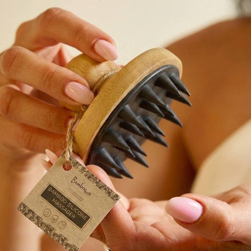 Bamboo and Silicone Scalp & Body Massager