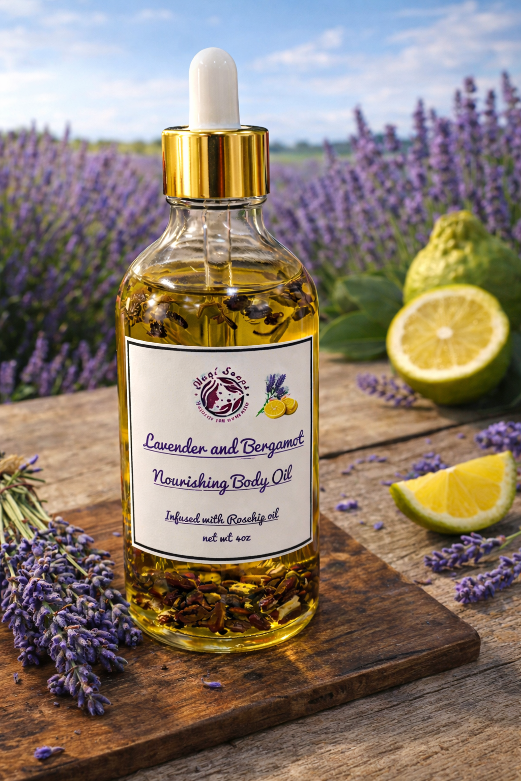 Nourishing Body Oil- Lavender and Bergamot 4oz