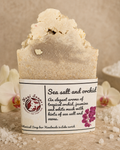 Sea salt and orchid with himalayan sea salt