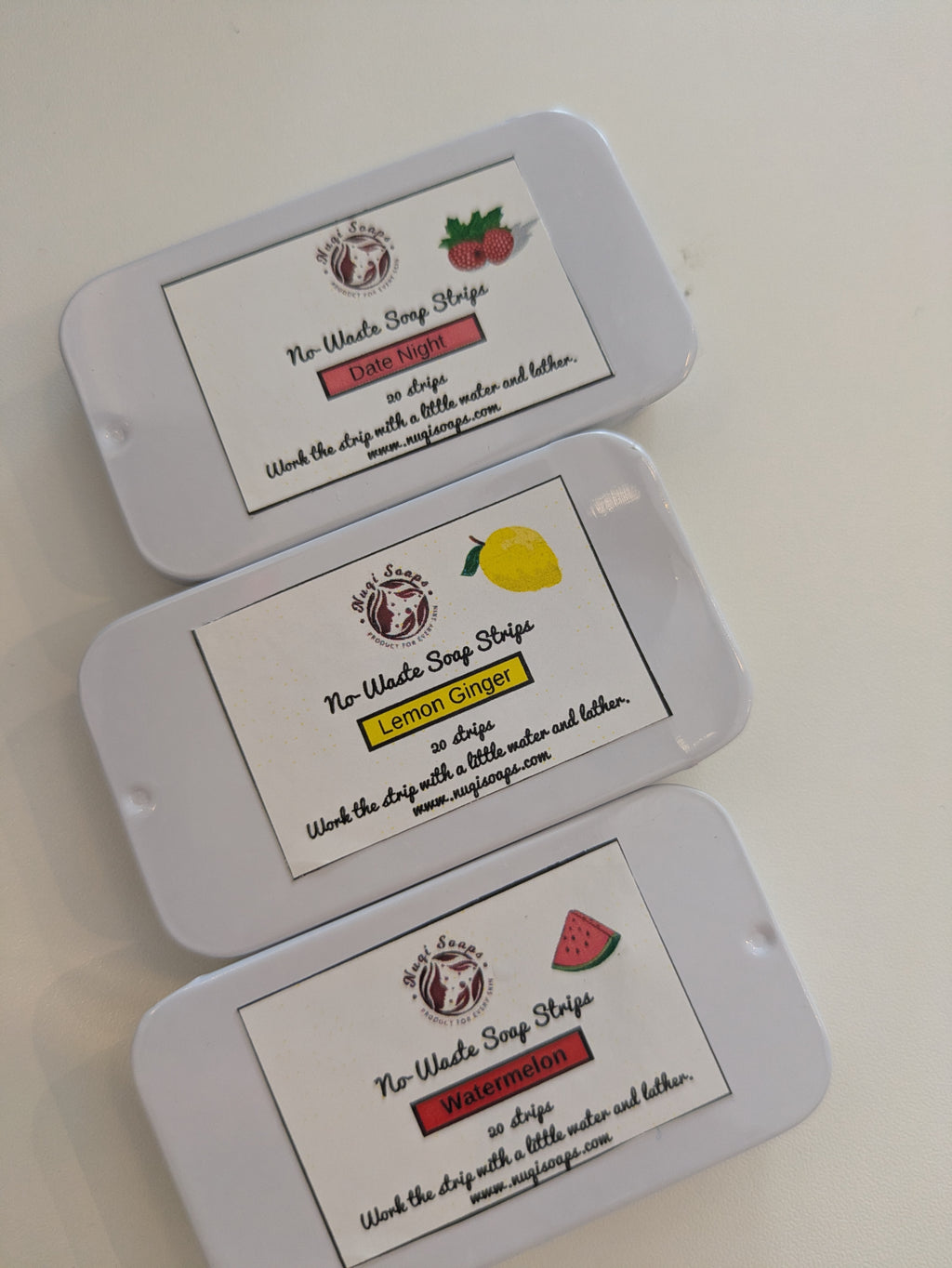 No-waste soapstrips ( water-dispersible) lemon ginger